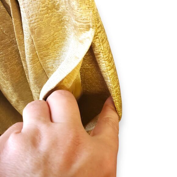 Shoshanna Gold Metallic Brocade Dress Jeweled Collar Woman's Sz 0 The RealReal - Picture 10 of 16